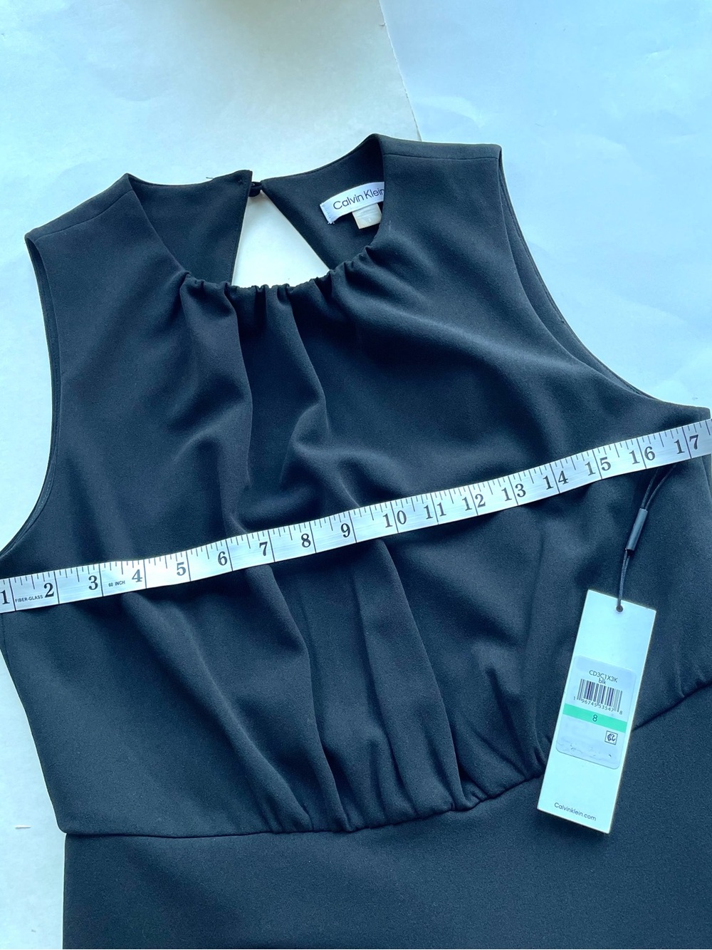 Calvin Klein Sleeveless Midi Dress Keyhole Back Size 8 - Picture 9 of 12